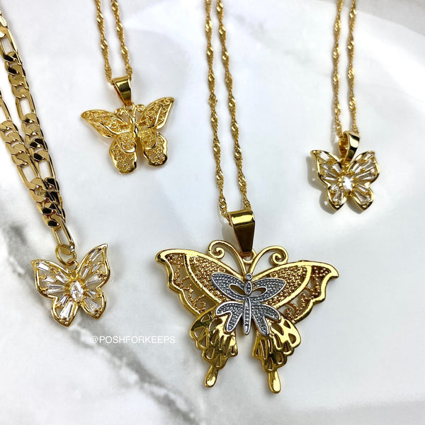 18K GOLD BUTTERFLY WISH NECKLACE