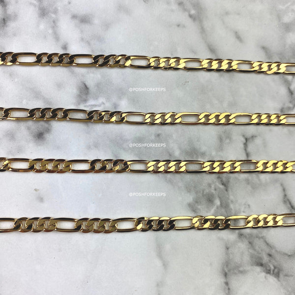 18K GOLD FIGARO ANKLET