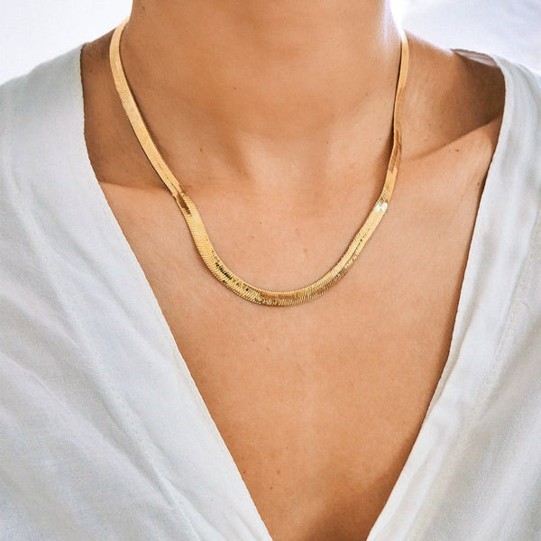 18K GOLD HERRINGBONE CHAIN