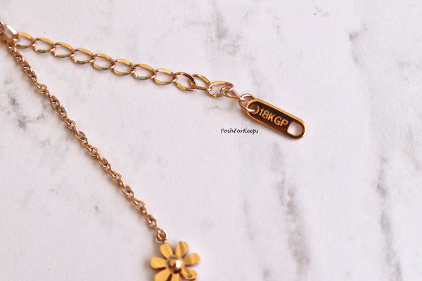 18K ROSE GOLD DAISY FLOWER ANKLET
