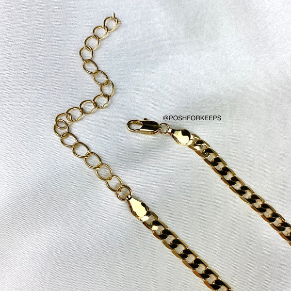 18K GOLD CUBAN ANKLET