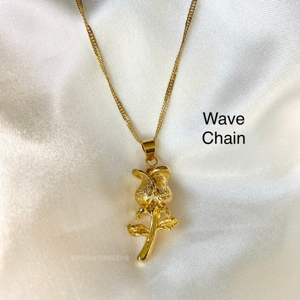 18K GOLD ROSE NECKLACE