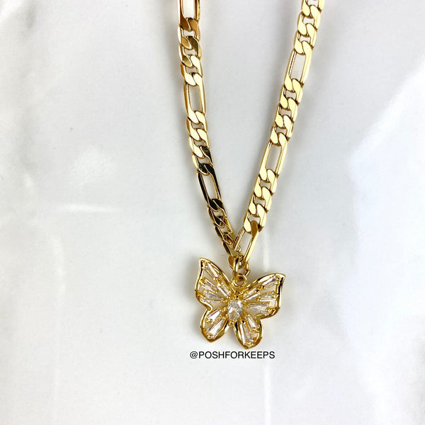 18K GOLD BUTTERFLY KISS CHOKER