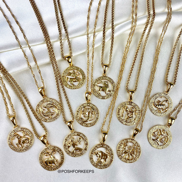 18K GOLD ZODIAC COIN NECKLACE