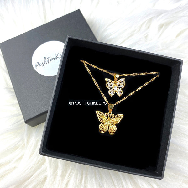 18K GOLD BUTTERFLY WISH NECKLACE