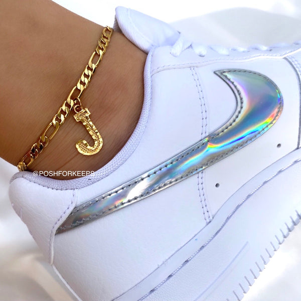 18K GOLD BLOCK INITIAL ANKLET