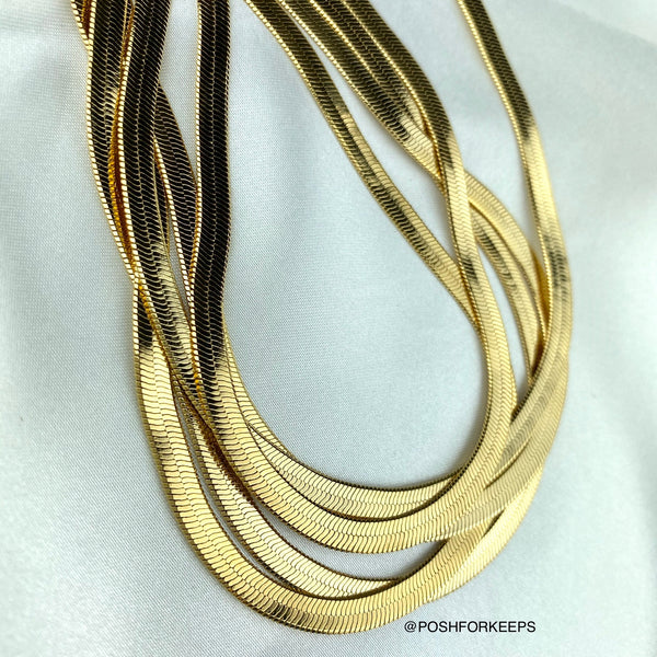 18K GOLD HERRINGBONE CHAIN