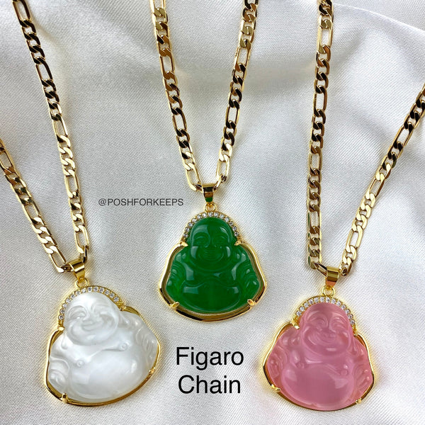 18K GOLD JADE BUDDHA NECKLACE