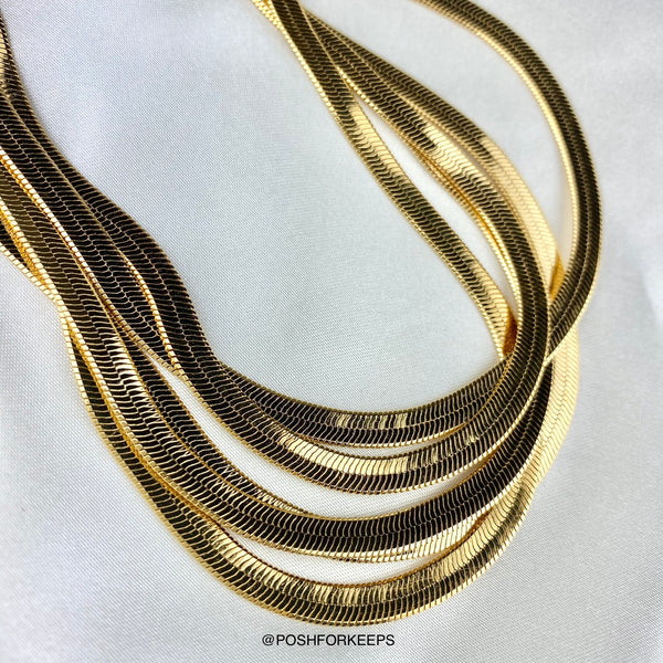 18K GOLD HERRINGBONE CHAIN
