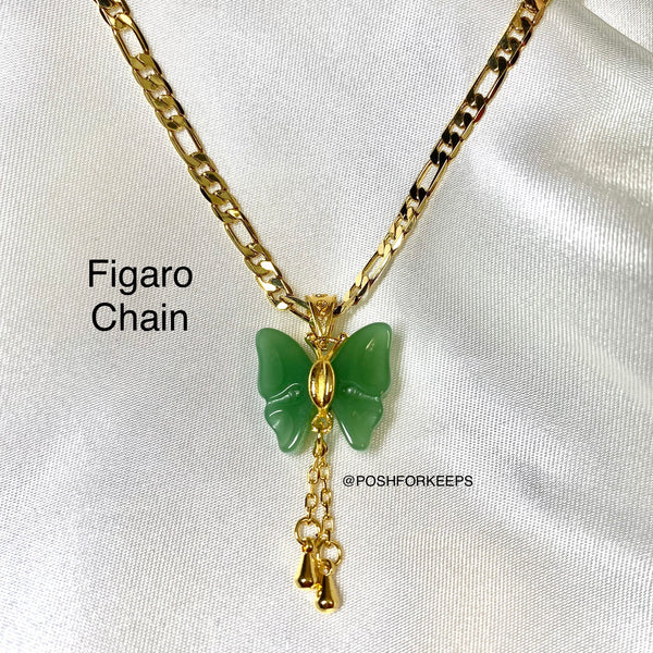 18K GOLD JADE MARIPOSA NECKLACE