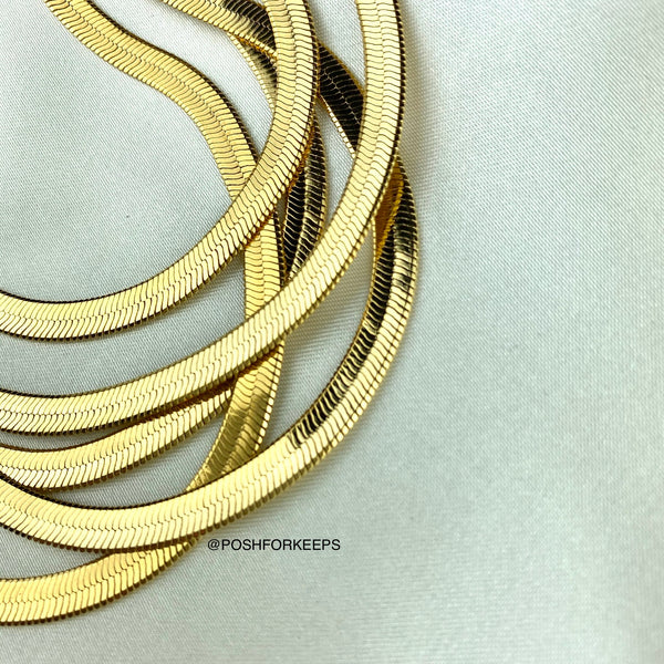 18K GOLD HERRINGBONE CHAIN