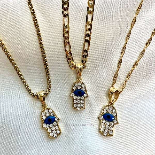 18K GOLD CRYSTAL HASMA NECKLACE