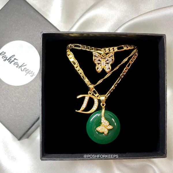 18K GOLD JADE BUTTERFLY NECKLACE