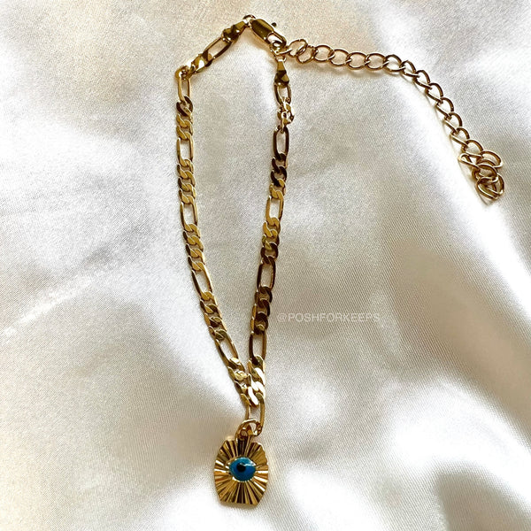 18K GOLD EVIL EYE ANKLET