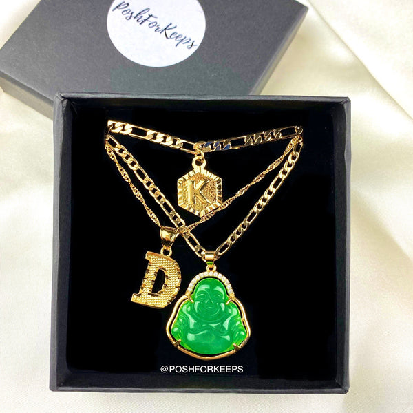 18K GOLD JADE BUDDHA NECKLACE