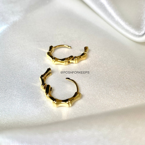 18K GOLD MINI BAMBOO HUGGIES