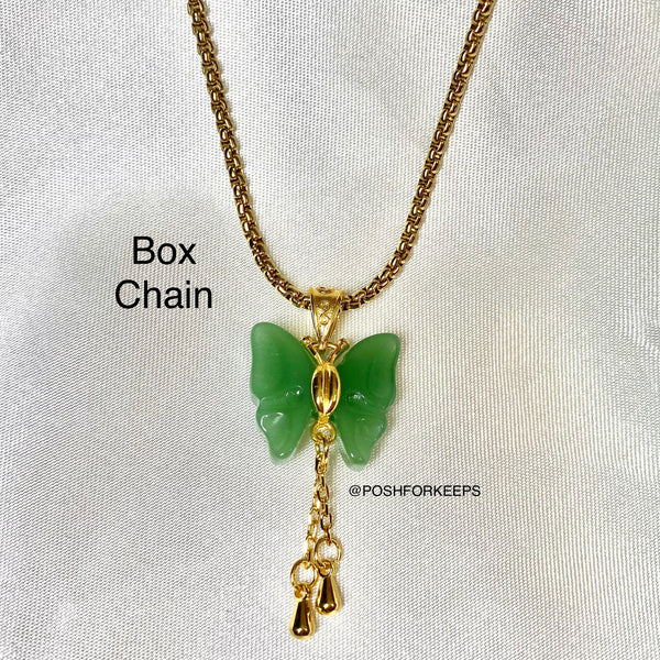 18K GOLD JADE MARIPOSA NECKLACE