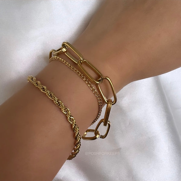 18K GOLD ROPE CHAIN BRACELET