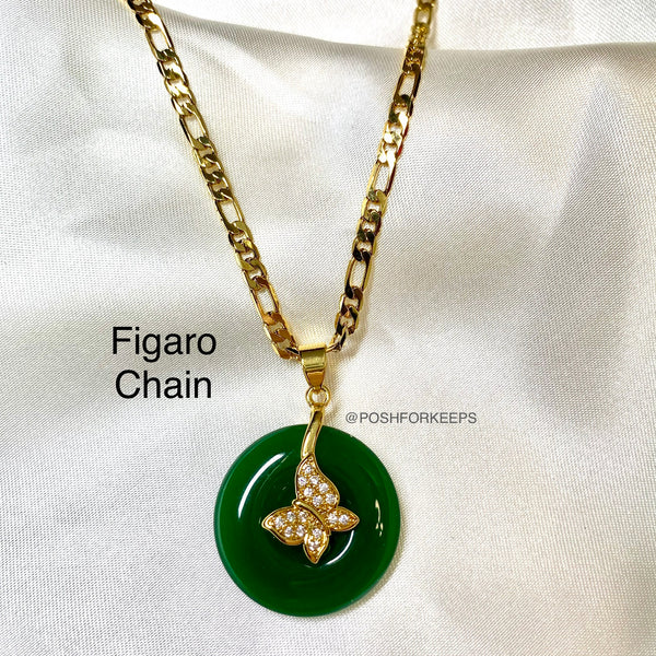 18K GOLD JADE BUTTERFLY NECKLACE