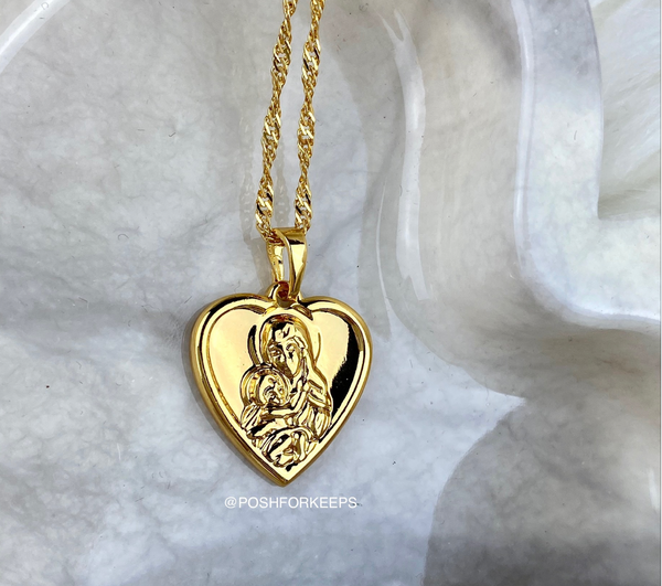 18K GOLD ANGEL HEART NECKLACE