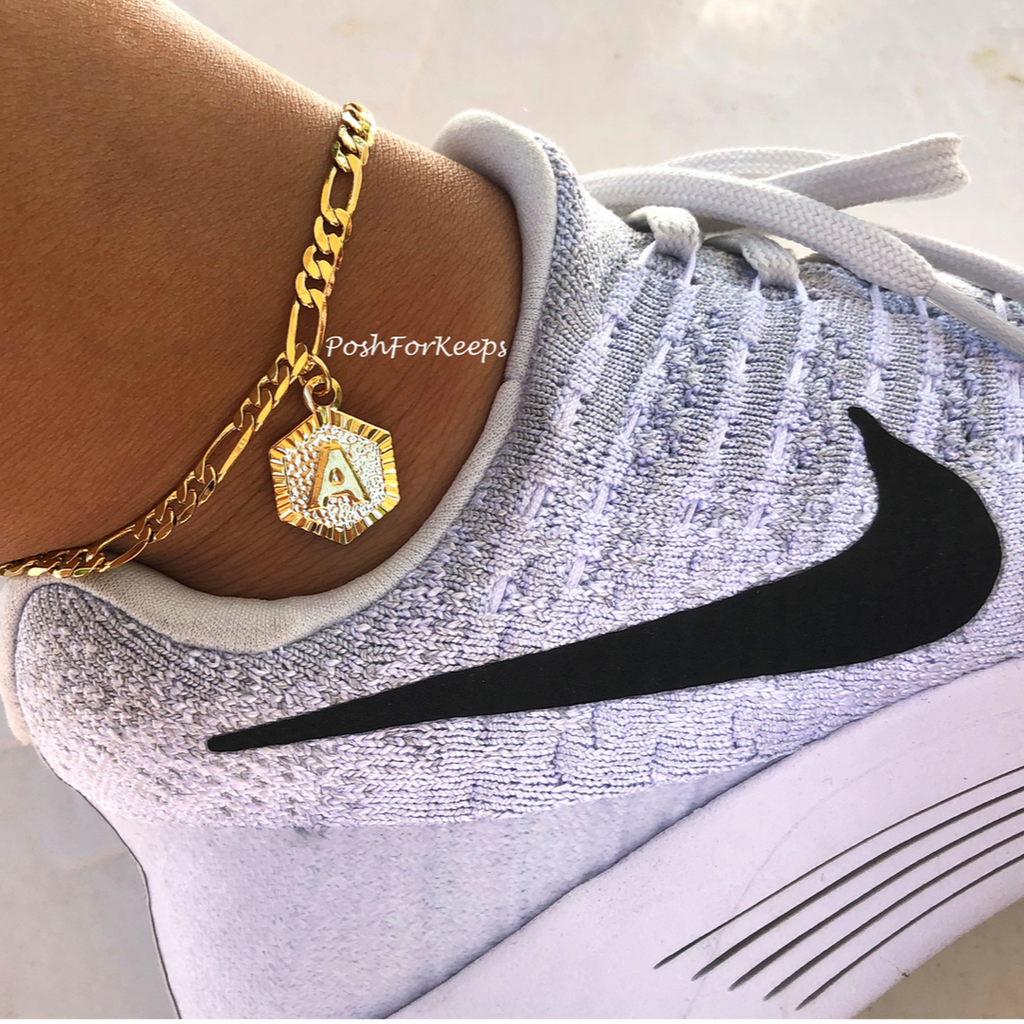 Letter Z Initial Anklet, 18K Gold Plated Jewelry