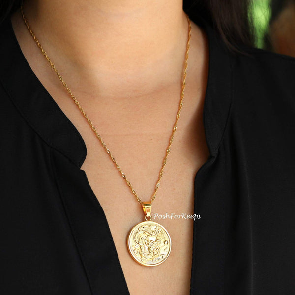 18K GOLD DRAGON NECKLACE
