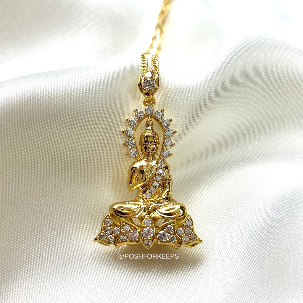 18K GOLD CRYSTAL BUDDHA NECKLACE – PoshForKeeps