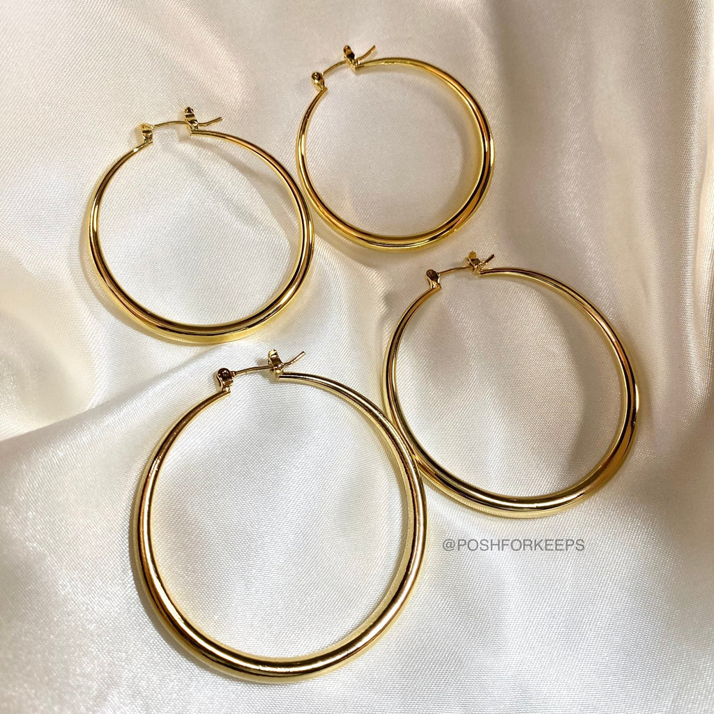 Hoop Essentials 18K GOLD ESSENTIAL HOOPS – PoshForKeeps