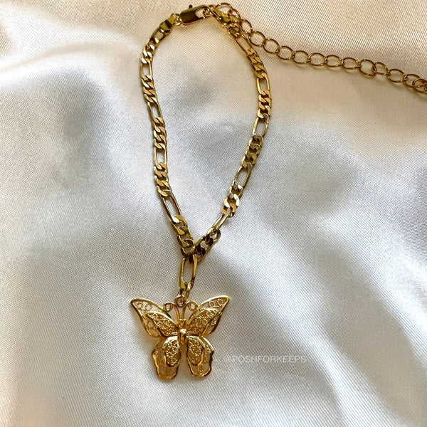 18K GOLD BUTTERFLY WISH ANKLET