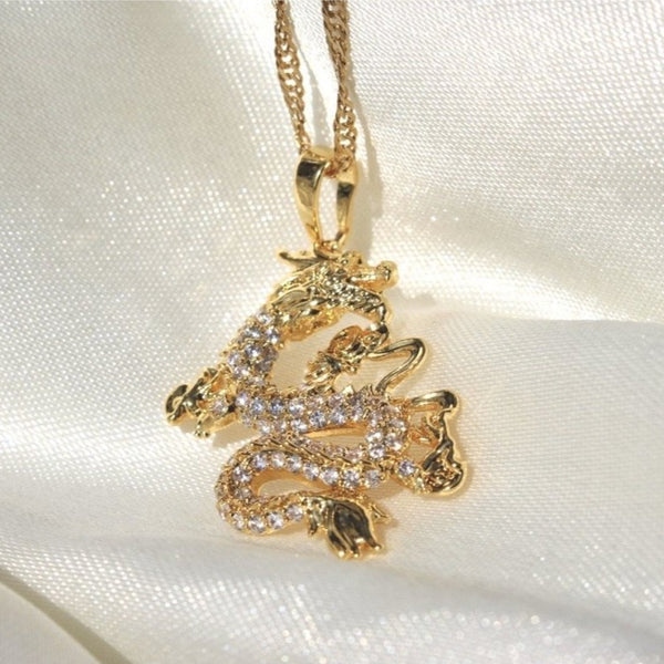 18K GOLD ICE DRAGON NECKLACE