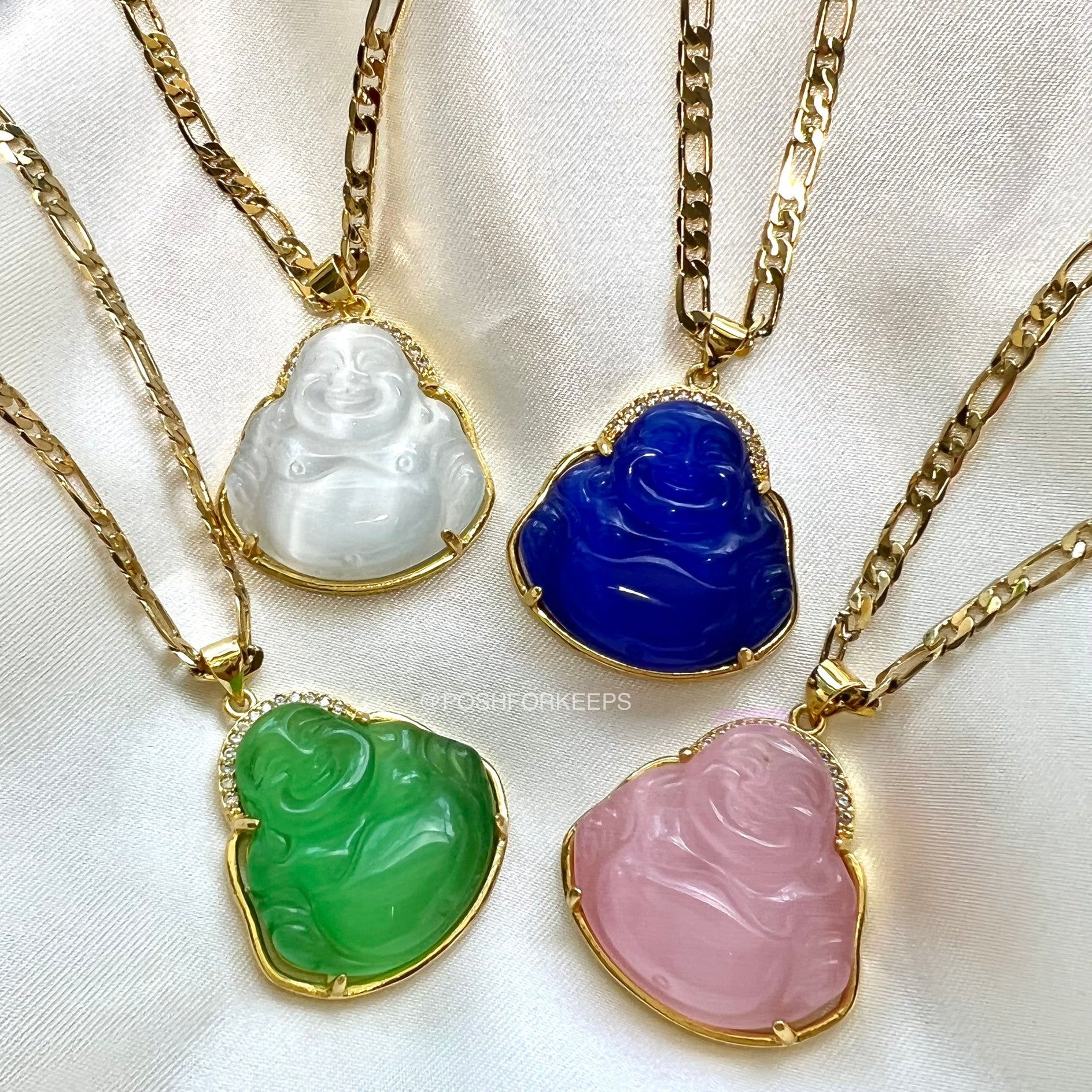 18k Gold Plated Finish Green Jade Lab Simulated Diamonds Laughing Buddha  Iced Out Pendant Necklace CZ Jewelry4206145 From U4qf, $15.29 | DHgate.Com