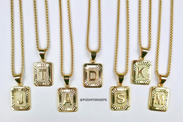 18K GOLD INITIAL MEDALLION NECKLACE